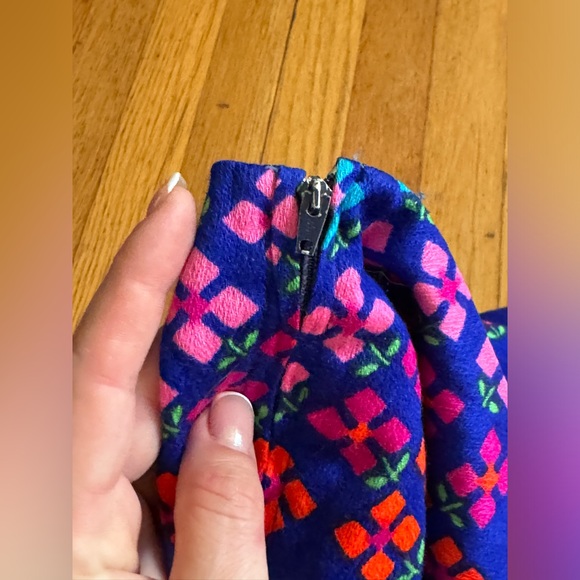 70s Vintage Bright Barkcloth Maxi Dress - Picture 4 of 6